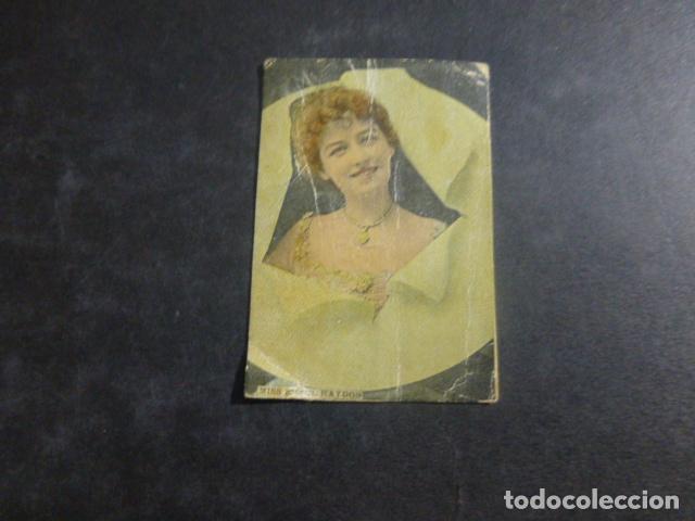 Colecionismo Cromos antigos: ACTRIZ HAYDON CROMO ENVUELTA CAJA DE CERILLAS SIGLO XIX
