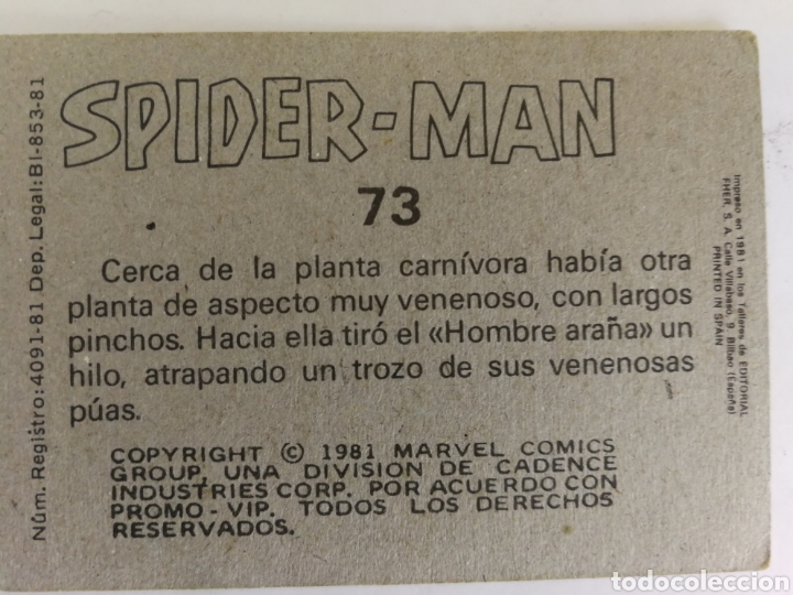 Coleccionismo cromos antiguos: 18 cromos coleccion de spider-man . a&ntilde;o 1981 - Foto 2