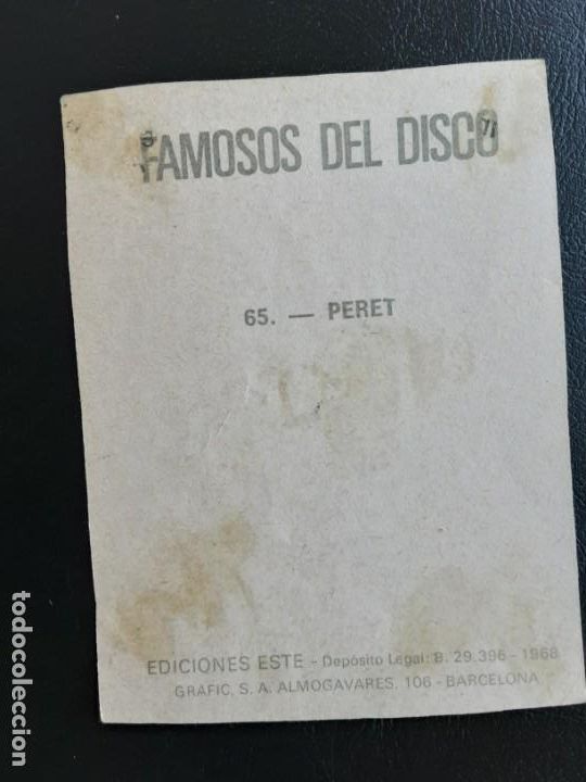 Coleccionismo cromos antiguos: FAMOSOS DEL DISCO EDICIONES ESTE, NUMERO 65 PERET - Foto 2