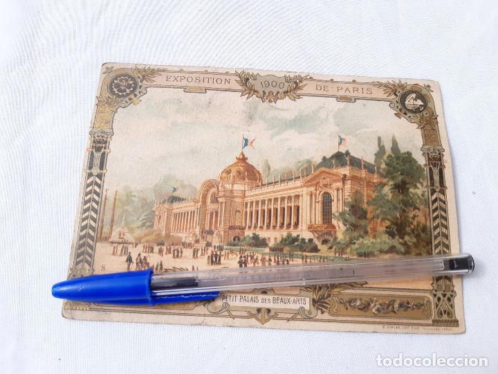 Coleccionismo Cromos antiguos: Cromo de la Exposici&oacute;n de Paris de 1900. Publicidad F&aacute;brica de Sombreros. Plaza del Carmen, 1.