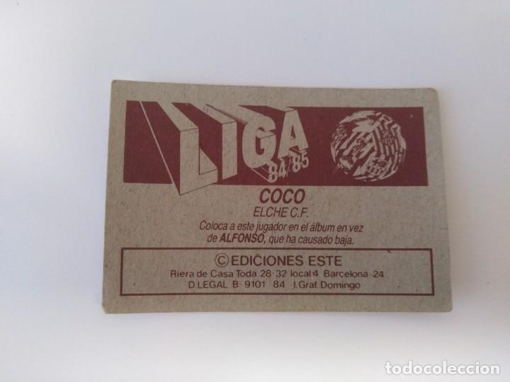 Coleccionismo cromos antiguos: Cromo coloca Liga Este 84/85. Coco - Foto 2