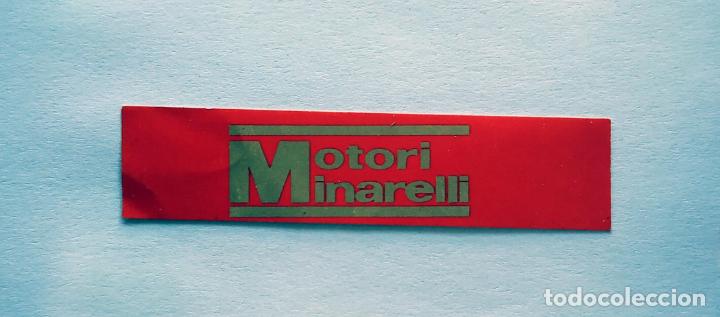 Coleccionismo Cromos antiguos: CROMO TIRA PEGATINA A TODO GAS , MARCAS DE COCHES Y MOTOS, MOTORI MINARELLI , 6,8 CMS LEER DESCRIPCI