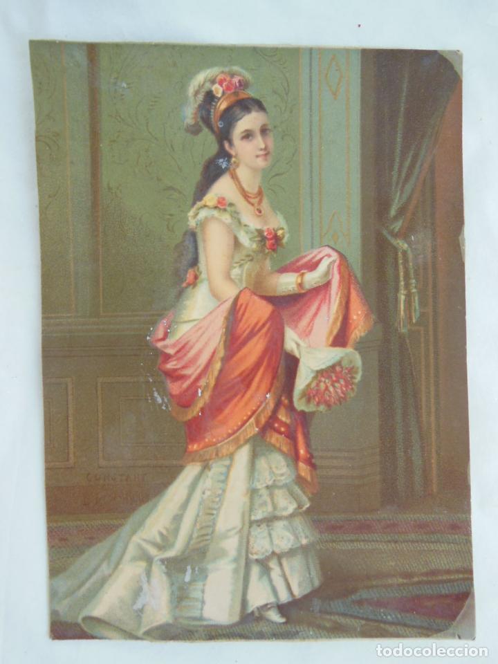 Coleccionismo cromos antiguos: Antigua Cromolitograf&iacute;a : UNA DAMA