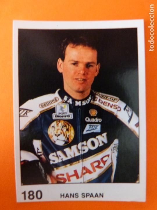 Coleccionismo Cromos antiguos: CROMO DE MOTOS HANS SPAAN SIN PEGAR N&ordm; 180 A&Ntilde;O 1990 DEL &Aacute;LBUM SOLO MOTO DE PANINI