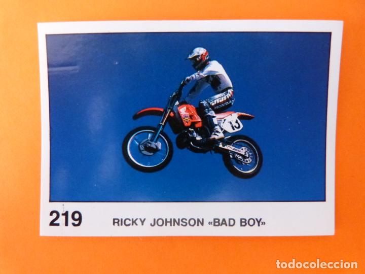 Coleccionismo Cromos antiguos: CROMO DE MOTOS RICKY JOHNSON SIN PEGAR N&ordm; 219 A&Ntilde;O 1990 DEL &Aacute;LBUM SOLO MOTO DE PANINI