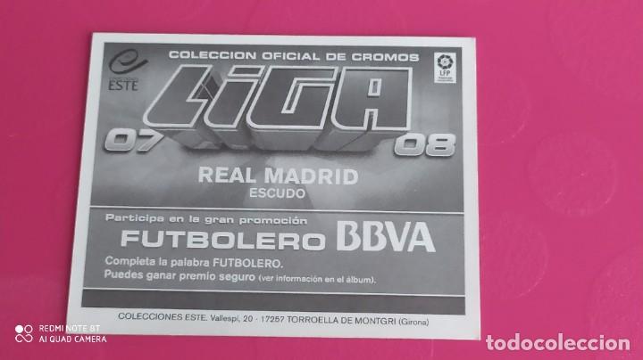 Coleccionismo cromos antiguos: ESCUDO REAL MADRID ESTE 07 08 NUNCA PEGADO - Foto 2