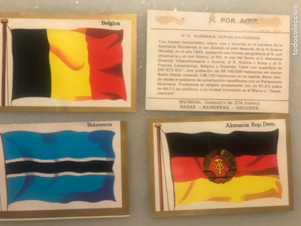 Collectable Antique Stickers: Lote 100 cromos Mundiales Este. Razas escudos, banderas. Sueltos 1 euro unidad