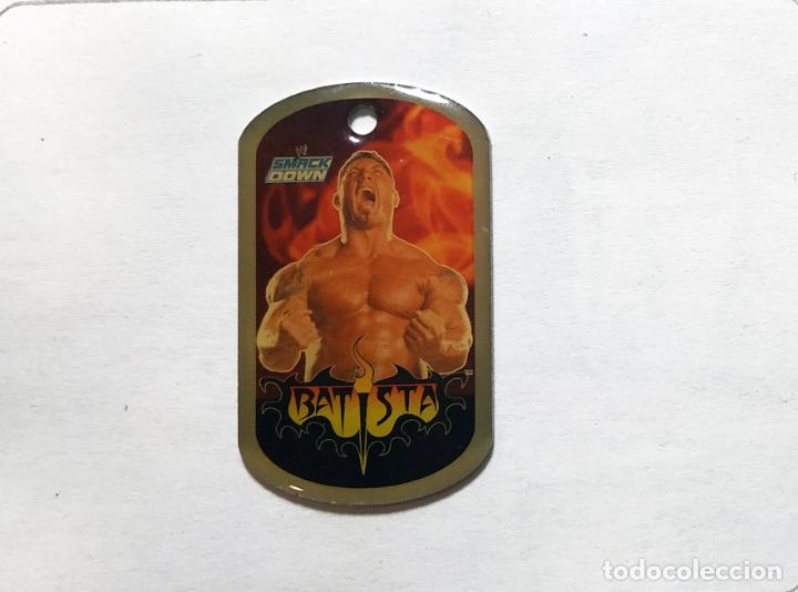 Coleccionismo Cromos antiguos: TAZO , PLACA IDENTIFICATIVA METAL TAGS WWE RAW SMACKDOWN 2007 BATISTA