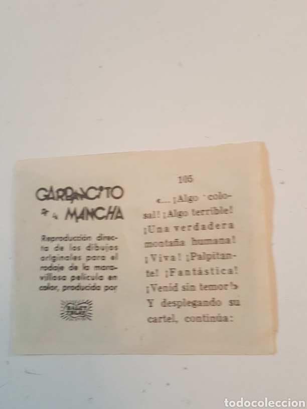 Coleccionismo cromos antiguos: Cromo Garbancito de la Mancha N&deg; 105 - Foto 2