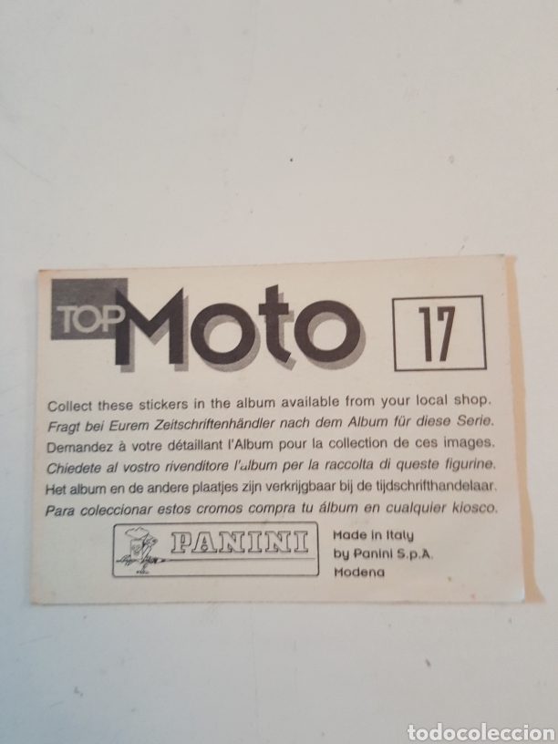 Coleccionismo cromos antiguos: Cromo Top Moto Panini N&deg; 17 - Foto 2
