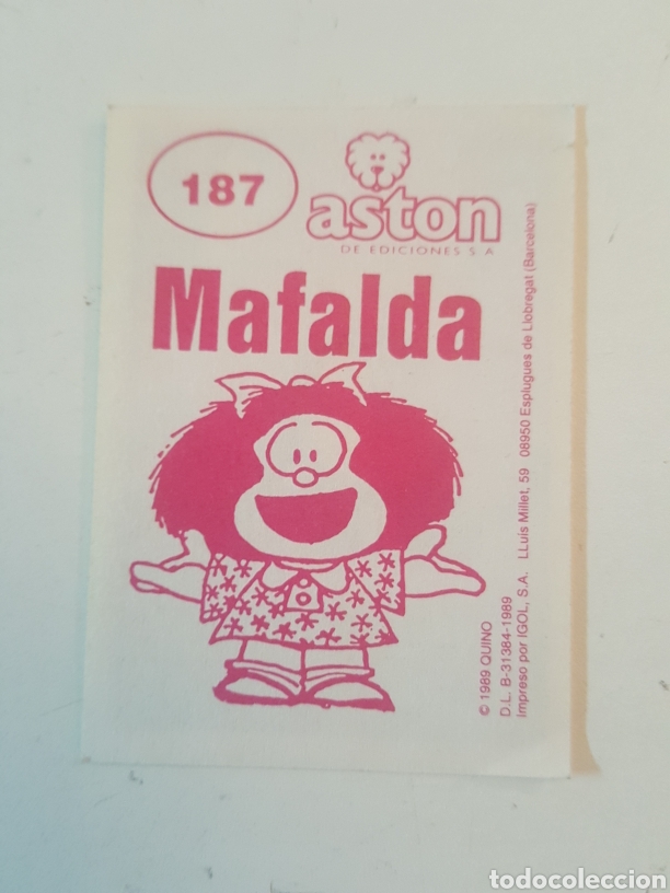 Coleccionismo cromos antiguos: Cromo Mafalda de Aston N&deg; 187 - Foto 2