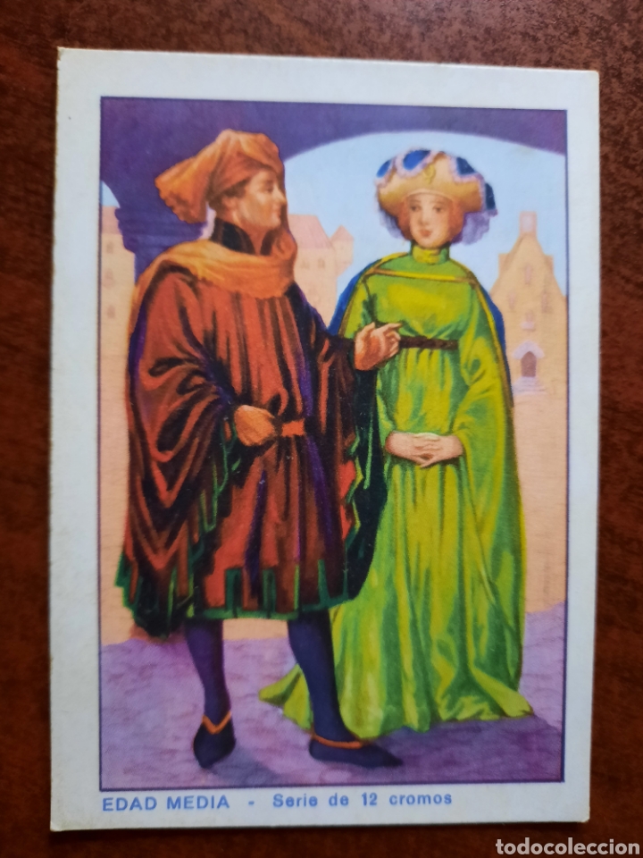 Coleccionismo Cromos antiguos: COLECCION EL TRAJE A TRAVES DE LOS SIGLOS , EDAD MEDIA N&ordm; XI .- CHOCOLATES JUNCOSA