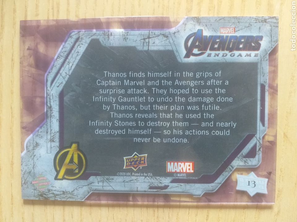 Coleccionismo cromos antiguos: CARD N&ordm; 13 AVENGERS ENDGAME MARVEL UPPER DECK 2020 - Foto 2