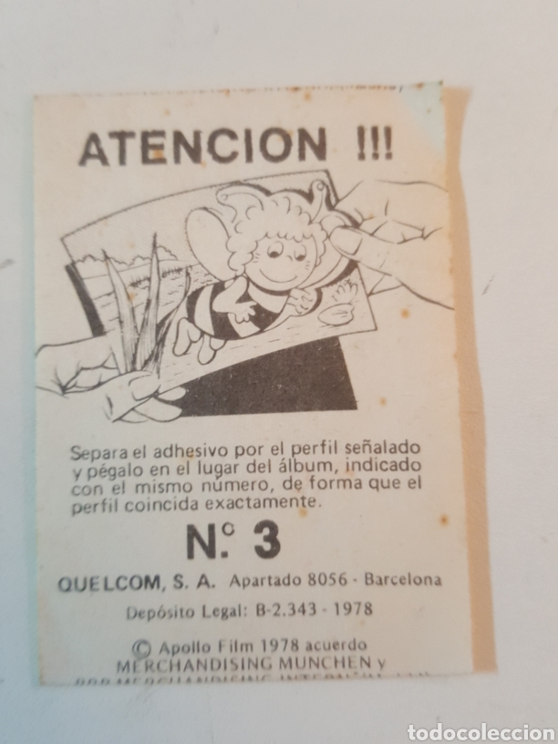 Coleccionismo cromos antiguos: Cromo Abeja Maya Quelcom 1978 N&deg; 3 - Foto 2