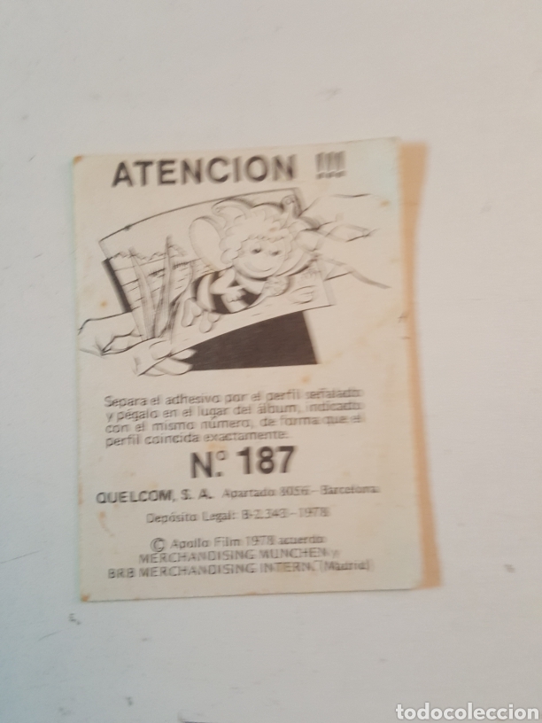 Coleccionismo cromos antiguos: Cromo Abeja Maya Quelcom 1978 N&deg; 187 - Foto 2