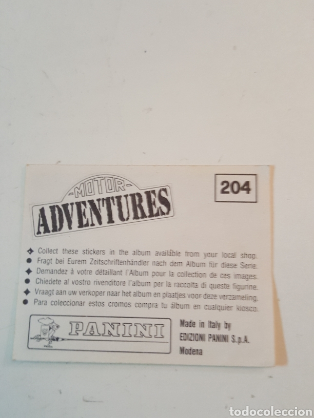 Coleccionismo cromos antiguos: Cromo Panini Motor Adventures N&deg; 204 - Foto 2