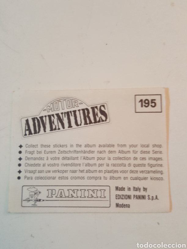 Coleccionismo cromos antiguos: Cromo Panini Motor Adventures N&deg; 195 - Foto 2