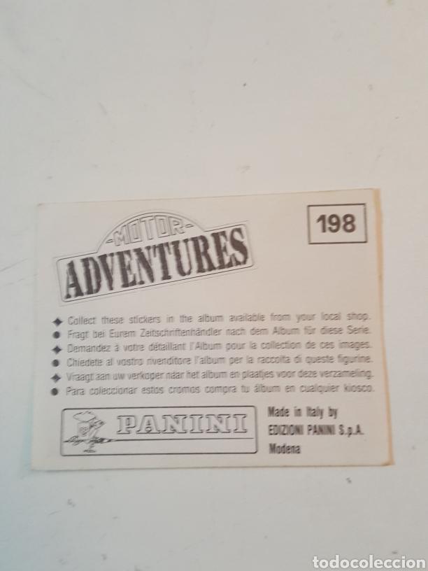 Coleccionismo cromos antiguos: Como Panini Motor Adventures N&deg; 198 - Foto 2