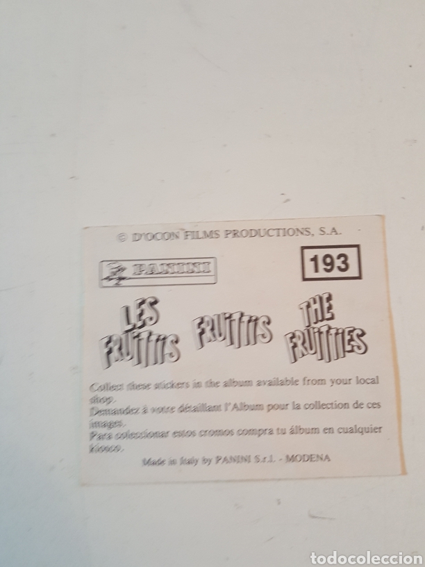 Coleccionismo cromos antiguos: Cromo Los Fruittis de Panini N&deg; 193 - Foto 2