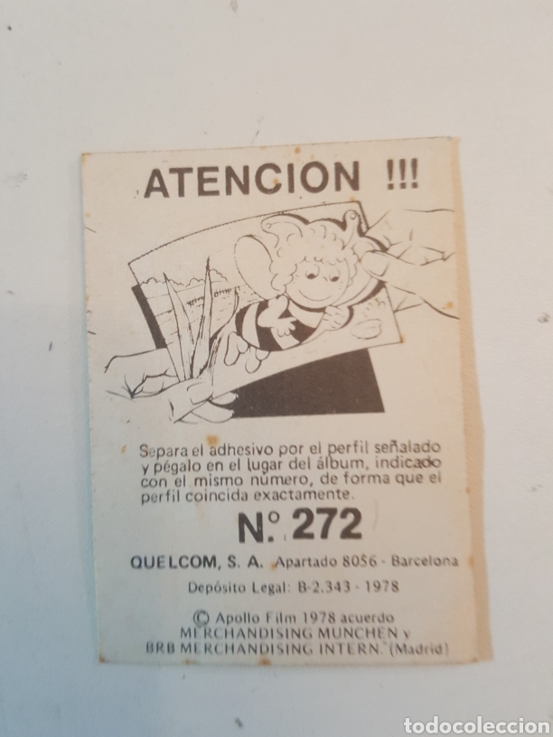 Coleccionismo cromos antiguos: Cromo Abeja Maya Quelcom a&ntilde;o 1978 N&deg; 272 - Foto 2