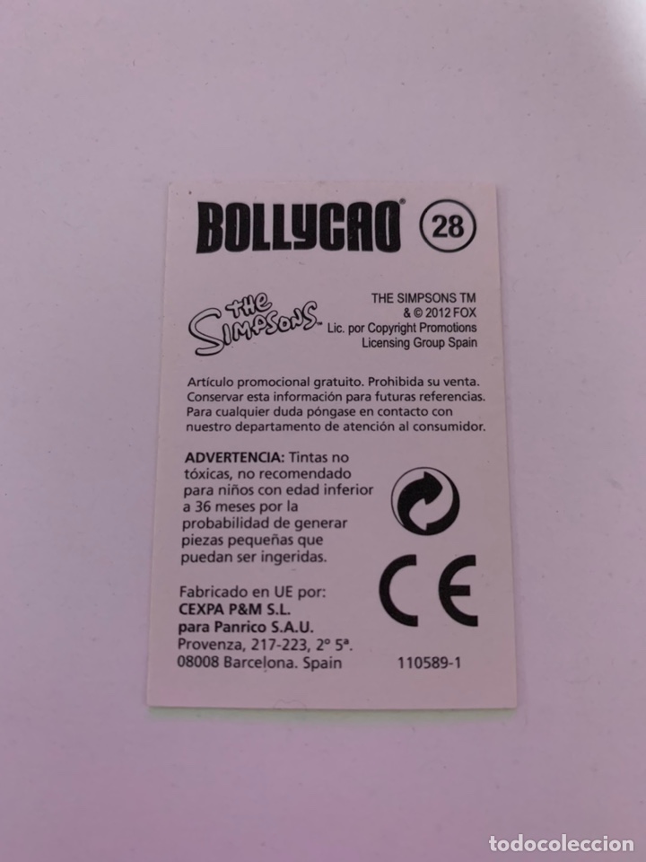 Coleccionismo cromos antiguos: CROMO BOLLYCAO LOS SIMPSONS - Foto 2