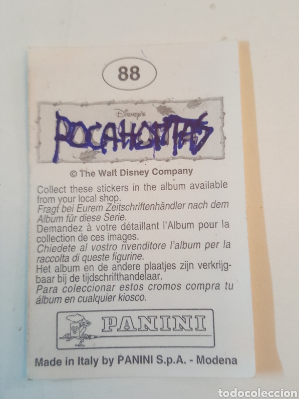 Coleccionismo cromos antiguos: Cromo N&deg; 88 Pocahontas de Panini - Foto 2