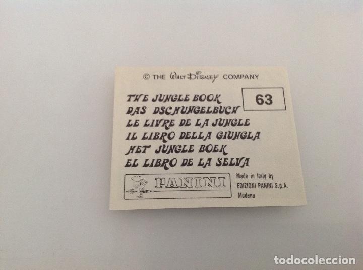 Coleccionismo cromos antiguos: CROMO EL LIBRO DE LA SELVA PANINI N 63 - Foto 2