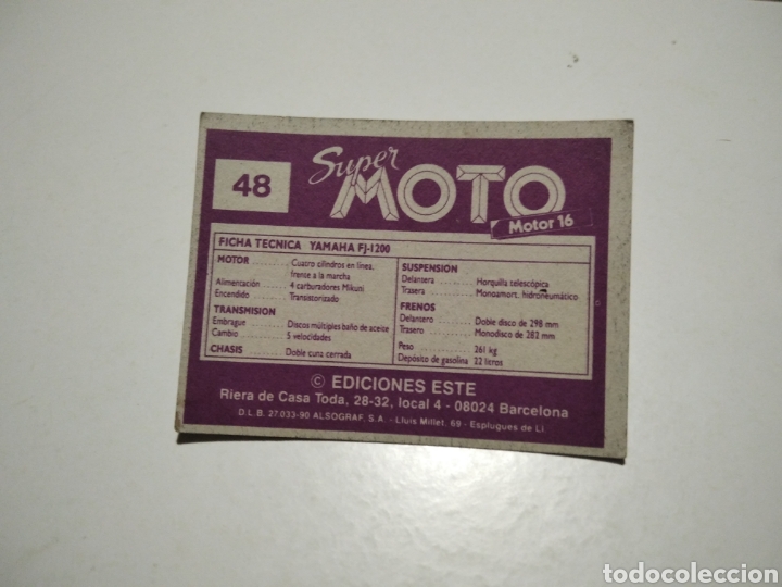 Coleccionismo cromos antiguos: Cromo s&uacute;per moto Yamaha - Foto 2