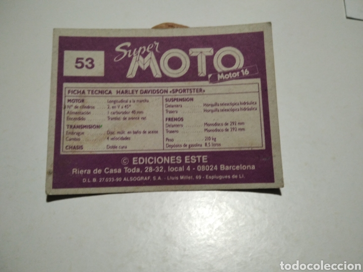 Coleccionismo cromos antiguos: Cromo s&uacute;per moto Harley-Davidson - Foto 2