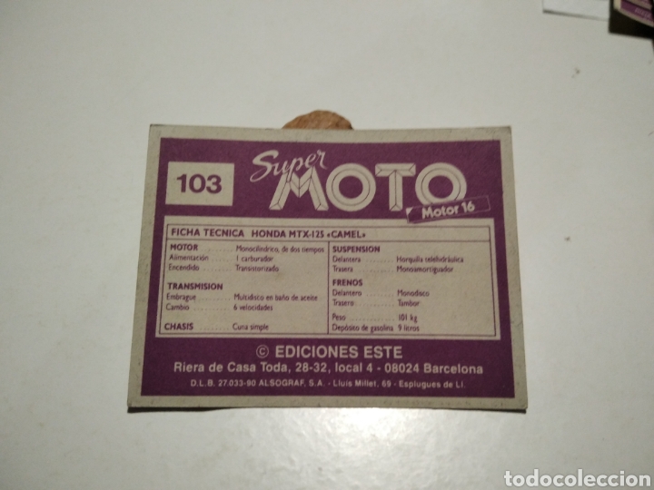 Coleccionismo cromos antiguos: Cromo s&uacute;per moto Honda - Foto 2