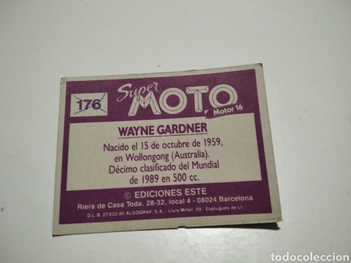 Coleccionismo cromos antiguos: Cromo super moto Wayne Gardner - Foto 1