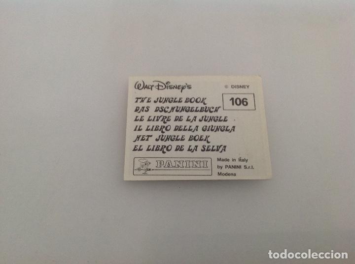 Coleccionismo cromos antiguos: CROMO EL LIBRO DE LA SELVA PANINI N 106 - Foto 2