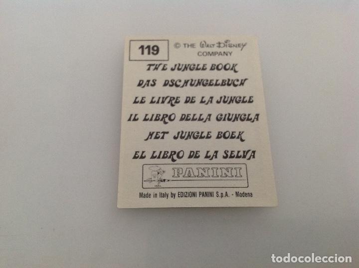 Coleccionismo cromos antiguos: CROMO EL LIBRO DE LA SELVA PANINI N 119 - Foto 2