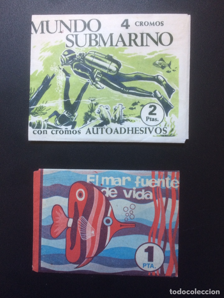 Coleccionismo cromos antiguos: SOBRES DE CROMOS SIN ABRIR - EL MAR FUENTE DE VIDA y MUNDO SUBMARINO BALLGRAF