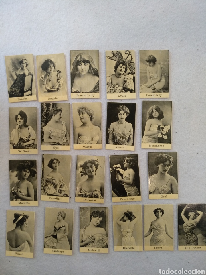 Coleccionismo cromos antiguos: Antigua colecci&oacute;n 21cromos. Fototipias, Artista??? de epoca