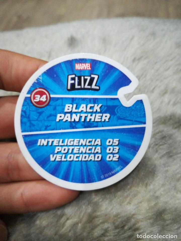 Coleccionismo cromos antiguos: Tazo N&deg; 34 black panther flizz marvel - Foto 2