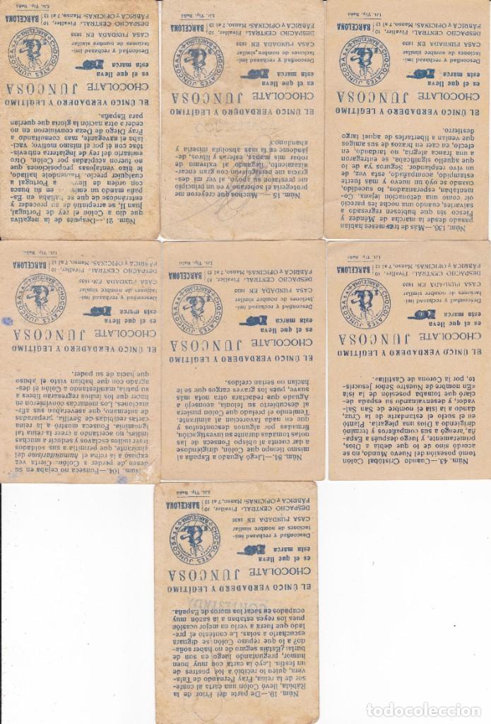 Coleccionismo cromos antiguos: 7 cromos Cristobal Col&oacute;n Chocolates Juncosa Barcelona - Foto 2