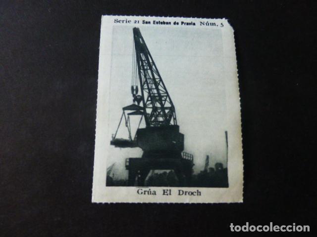 Collectable Antique Stickers: SAN ESTEBAN DE PRAVIA ASTURIAS GRUA EL DROCH ANTIGUO CROMO A&Ntilde;OS 30