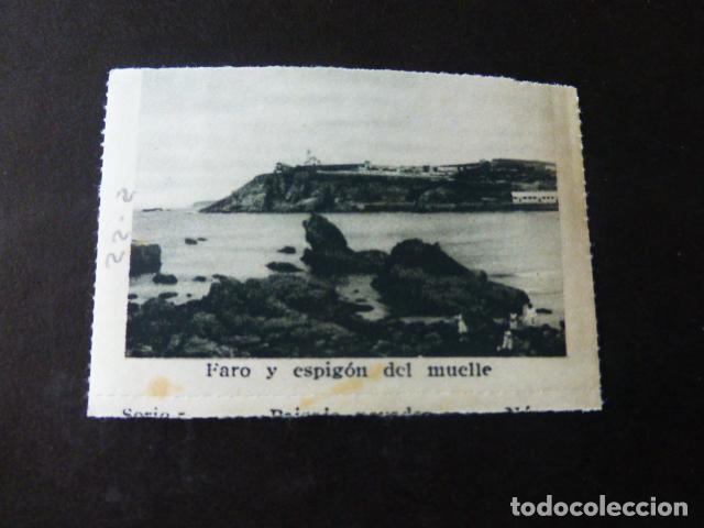 Collectable Antique Stickers: LUARCA ASTURIAS FARO Y ESPIGON DEL MUELLE ANTIGUO CROMO A&Ntilde;OS 30