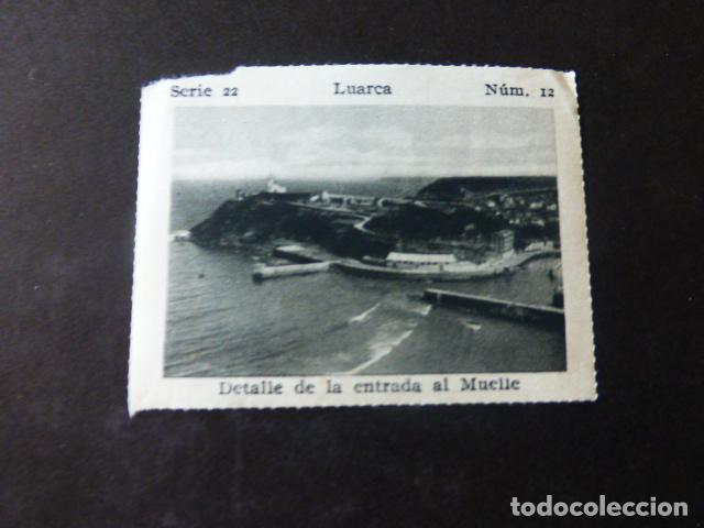 Coleccionismo Cromos antiguos: LUARCA ASTURIAS DETALLE DE LA ENTRADA AL MUELLE ANTIGUO CROMO A&Ntilde;OS 30