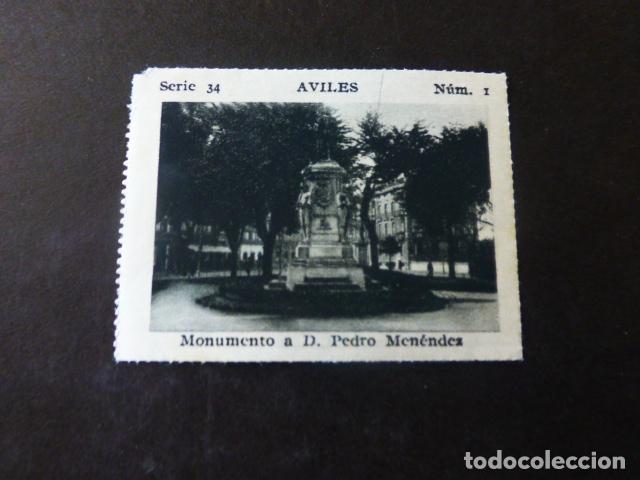 Collectionnisme Cartes &agrave; collectionner anciennes: AVILES ASTURIAS MONUMENTO A D. PEDRO MENENDEZ ANTIGUO CROMO A&Ntilde;OS 30