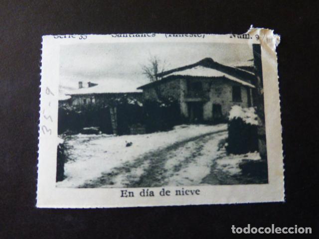 Coleccionismo Cromos antiguos: SANTIANES ASTURIAS EN DIA DE NIEVE ANTIGUO CROMO A&Ntilde;OS 30