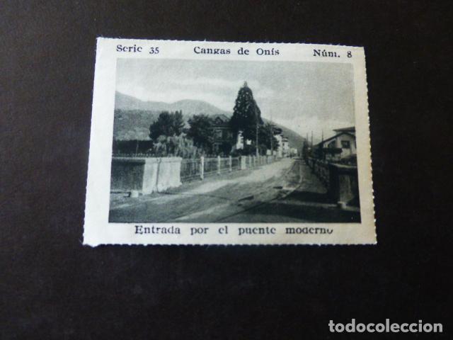 Sammeln alte Sammelbilder: CANGAS DE ONIS ASTURIAS ENTRADA POR EL PUENTE MODERNO ANTIGUO CROMO A&Ntilde;OS 30