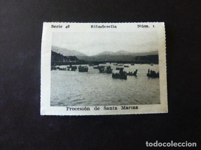 Sammeln alte Sammelbilder: RIBADESELLA ASTURIAS PROCESION DE SANTA MARINA ANTIGUO CROMO A&Ntilde;OS 30