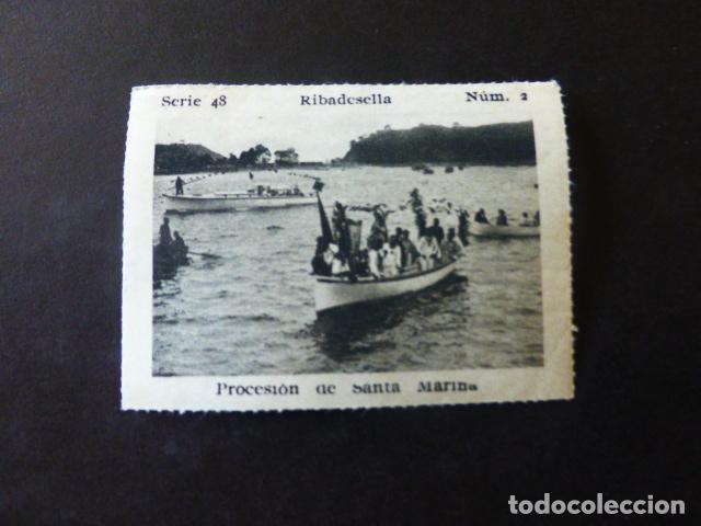 Sammeln alte Sammelbilder: RIBADESELLA ASTURIAS PROCESION DE SANTA MARINA ANTIGUO CROMO A&Ntilde;OS 30