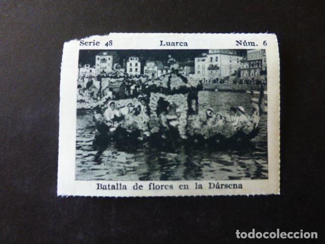 Collectable Antique Stickers: LUARCA ASTURIAS BATALLA DE FLORES EN LA DARSENA ANTIGUO CROMO A&Ntilde;OS 30