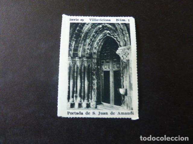 Collectable Antique Stickers: VILLAVICIOSA ASTURIAS PORTADA DE SAN JUAN DE AMANDI ANTIGUO CROMO A&Ntilde;OS 30