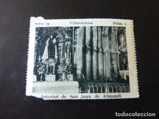 Collectable Antique Stickers: VILLAVICIOSA ASTURIAS INTERIOR DE SAN JUAN DE ALMANDI ANTIGUO CROMO A&Ntilde;OS 30