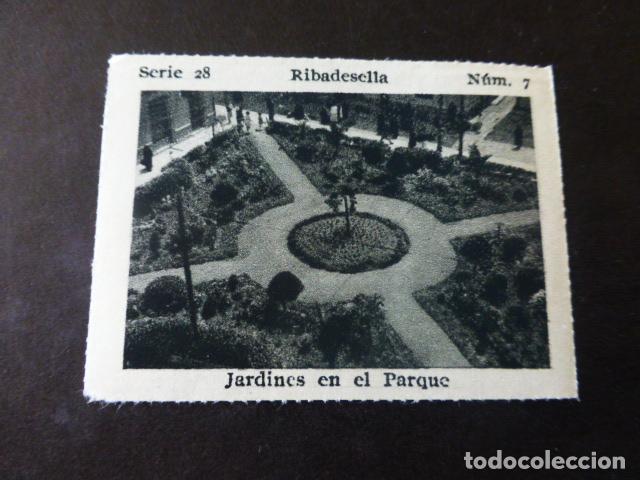 Collezionismo Figurine antiche: RIBADESELLA ASTURIAS JARDINES EN EL PARQUE ANTIGUO CROMO A&Ntilde;OS 30