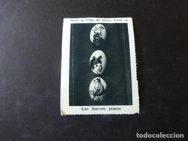 Collectable Antique Stickers: POLA DE SIERO ASTURIAS LOS HUEVOS PINTOS CROMO A&Ntilde;OS 30